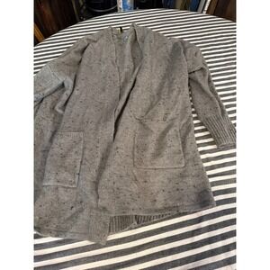 Lee Womens 2X Grey Flecked‎ Open Front Knit Cardigan Sweater Pockets 112327646